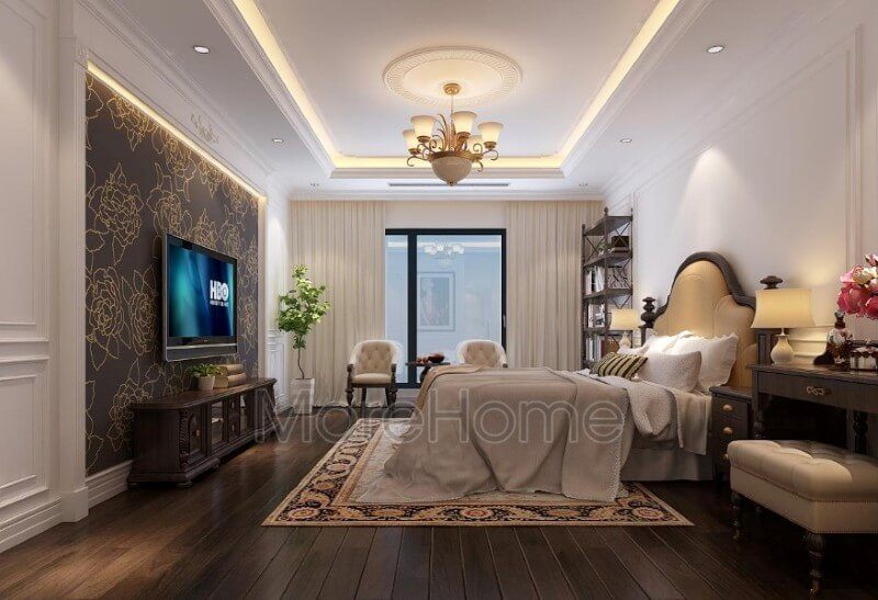 Không gian nghỉ ngơi riêng tư thoải mái và cực kỳ ấn tượng hơn khi được trang trí bằng mẫu giấy dán tường độc đáo.